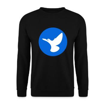 Colombe blanche de la paix dans un cercle bleu - Sweat-shirt Unisexe - noir - Devant - Alina (178cm) & Michal (187cm)