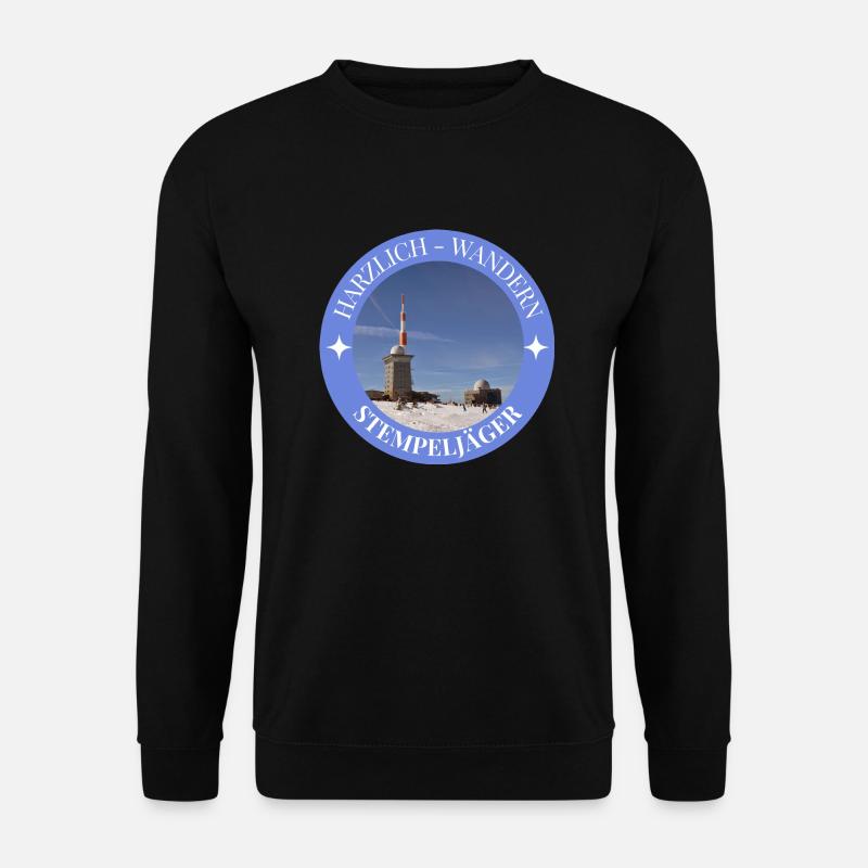 Stempeljäger - Harzlich Wandern - Unisex Pullover - Schwarz