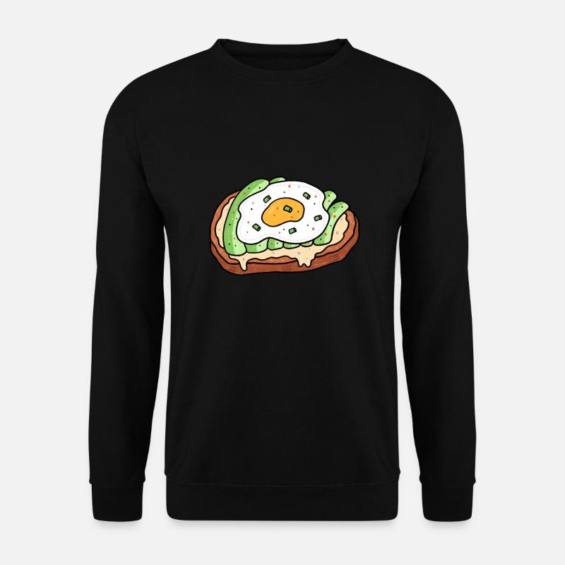 Avocado Spiegelei Brot Brotzeit - Unisex Pullover - Schwarz