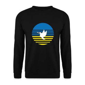 Faire la paix pas de guerre Ukraine Colombe de la paix - Sweat-shirt Unisexe - noir - Devant - Alina (178cm) & Michal (187cm)