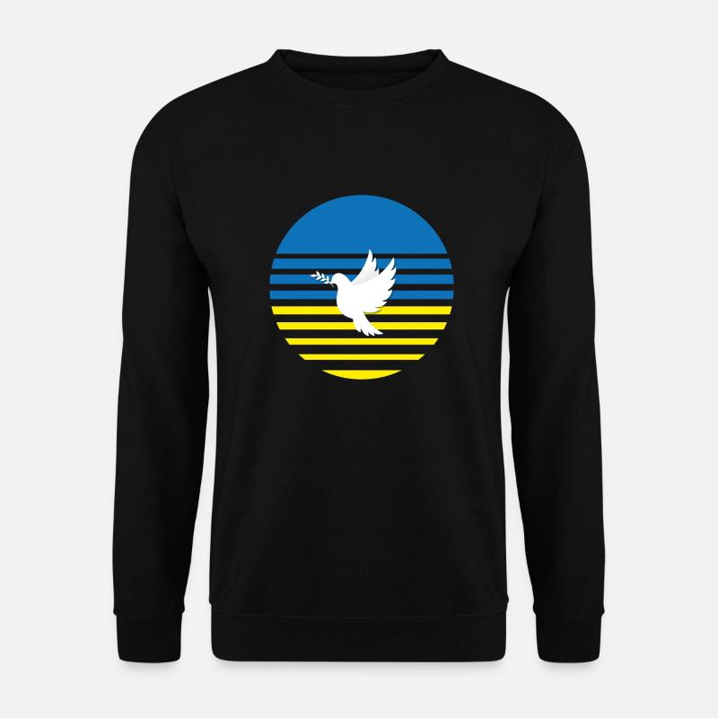 Make Peace No War Ukraine Peace Dove - Unisex Sweatshirt - black