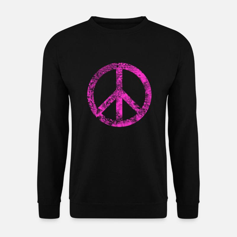 Peacezeichen Pazifist Frieden Harmonie Grunge Used - Unisex Pullover - Schwarz