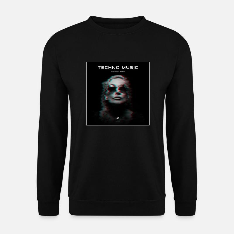 Techno Musik glitch - Unisex Pullover - Schwarz