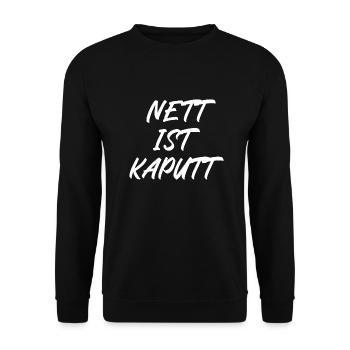 Nett ist kaputt - Unisex Pullover - Schwarz - Vorne - Alina (178cm) & Michal (187cm)