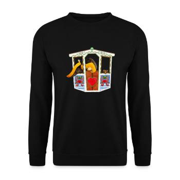 Münchner Kindl et teckel dans la grande roue - Sweat-shirt Unisexe - noir - Devant - Alina (178cm) & Michal (187cm)