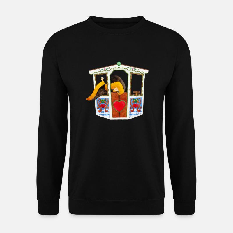 Münchner Kindl und Dackel im Riesenrad - Unisex Pullover - Schwarz