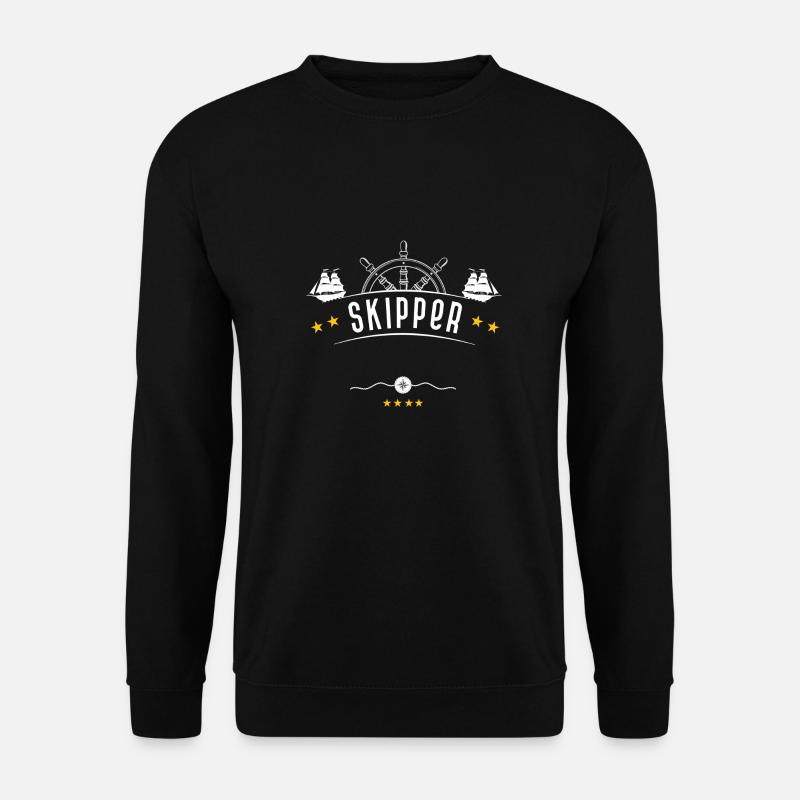 Skipper Shirt mit eigenem- oder Bootsnamen - Unisex Pullover - Schwarz