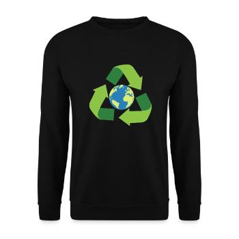 Weltrecyclingtag 18. März - Unisex Pullover - Schwarz - Vorne - Alina (178cm) & Michal (187cm)