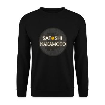 Satoshi Nakamoto Bitcoin - Unisex Pullover - Schwarz - Vorne - Alina (178cm) & Michal (187cm)