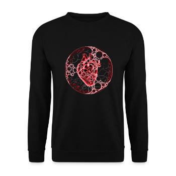 Heart, ball, red - Unisex Sweatshirt - black - Front - Alina (178cm) & Michal (187cm)
