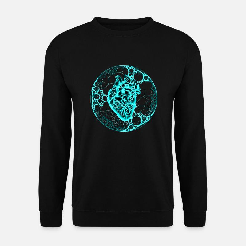 Herz , Kugel, türkis - Unisex Pullover - Schwarz