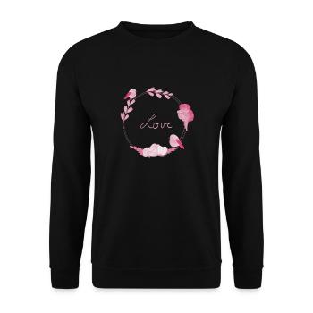 Love - Sweat-shirt Unisexe - noir - Devant - Alina (178cm) & Michal (187cm)