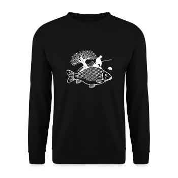 Pêche Poisson Carpe Pêcheur Cadeau Vintage T-Shirt - Sweat-shirt Unisexe - noir - Devant - Alina (178cm) & Michal (187cm)