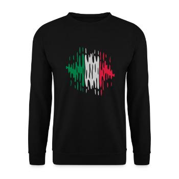 Italy Flag Waves - Unisex Sweatshirt - black - Front - Alina (178cm) & Michal (187cm)