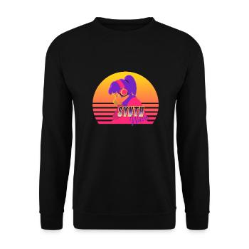 Synthwave Girl - Unisex Sweatshirt - black - Front - Alina (178cm) & Michal (187cm)