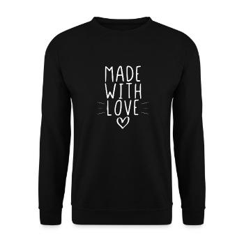 Made with Love - Unisex Pullover - Schwarz - Vorne - Alina (178cm) & Michal (187cm)