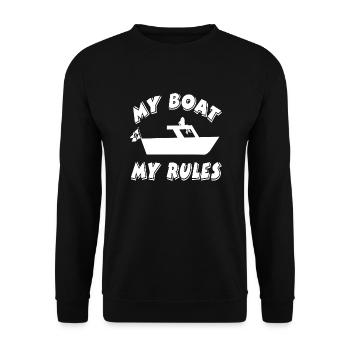 Motorboot - Unisex Pullover - Schwarz - Vorne - Alina (178cm) & Michal (187cm)