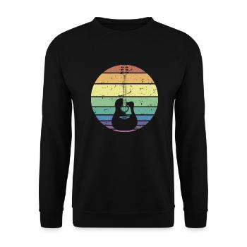 Rétro Guitare Acoustique Guitariste Guitariste Cadeau - Sweat-shirt Unisexe - noir - Devant - Alina (178cm) & Michal (187cm)