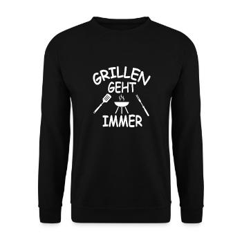 Grillen - Unisex Pullover - Schwarz - Vorne - Alina (178cm) & Michal (187cm)