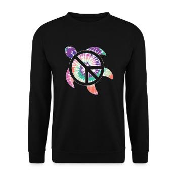 Peace Turtle - Unisex Sweatshirt - black - Front - Alina (178cm) & Michal (187cm)