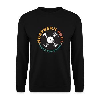 Northern Soul Keep the Faith - Unisex Sweatshirt - black - Front - Alina (178cm) & Michal (187cm)
