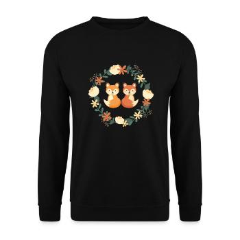 fox siblings - Unisex Sweatshirt - black - Front - Alina (178cm) & Michal (187cm)