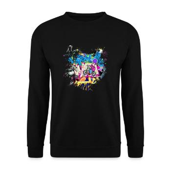 Graffitti - Unisex Sweatshirt - black - Front - Alina (178cm) & Michal (187cm)