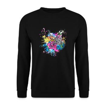 Graffitti - Unisex Sweatshirt - black - Front - Alina (178cm) & Michal (187cm)