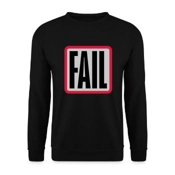 Button Fail Logo - Unisex Sweatshirt - black - Front - Alina (178cm) & Michal (187cm)