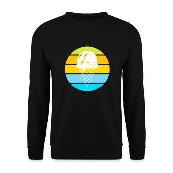 Crème glacée rétro bleu - Sweat-shirt Unisexe - noir - Devant - Alina (178cm) & Michal (187cm)