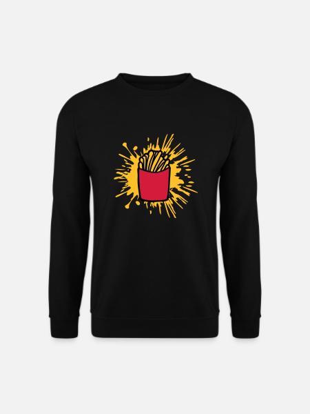 Farbklecks Pommes Frites - Unisex Pullover - Schwarz