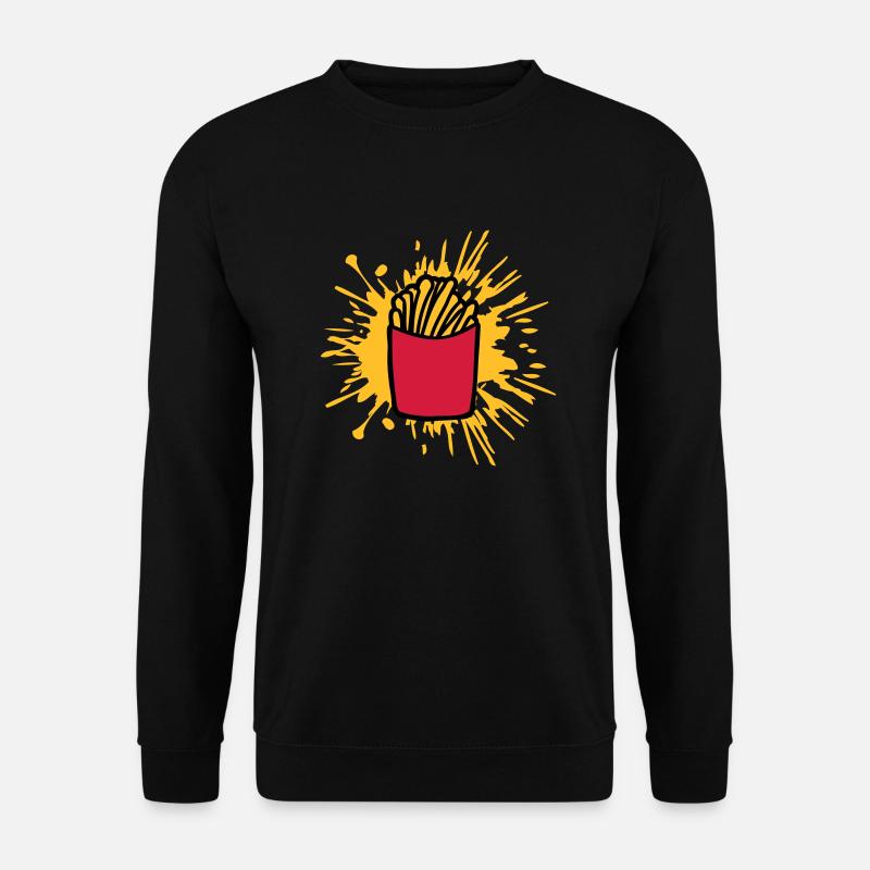 Farbklecks Pommes Frites - Unisex Pullover - Schwarz
