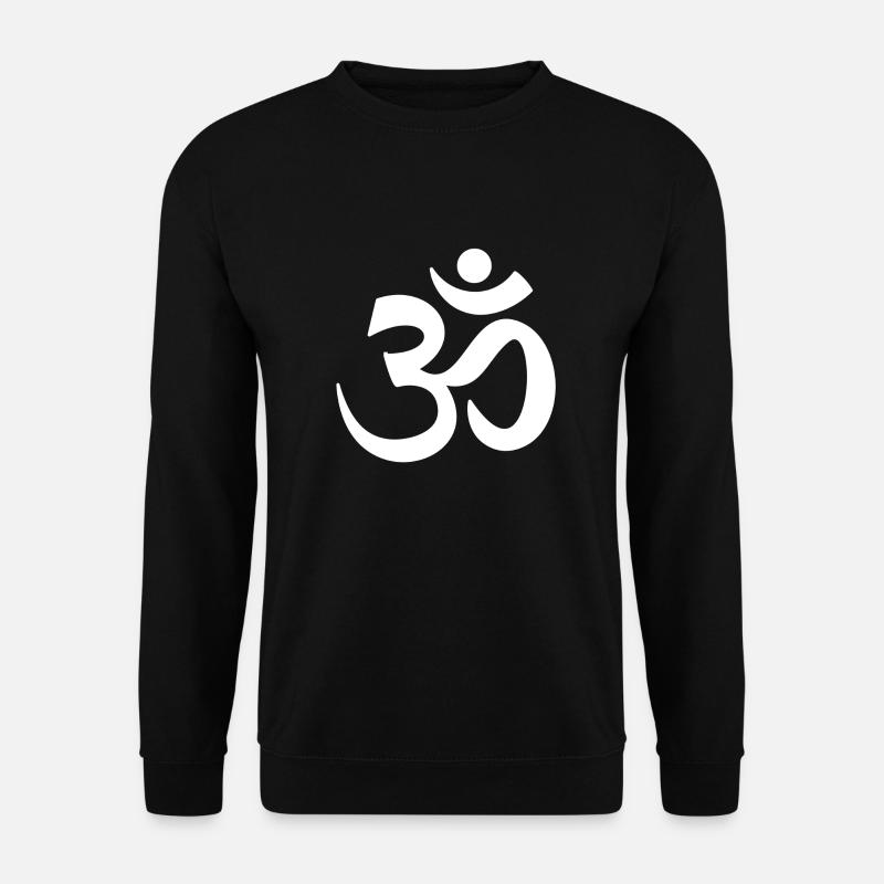 ohm zeichen weiss om yoga - Unisex Pullover - Schwarz