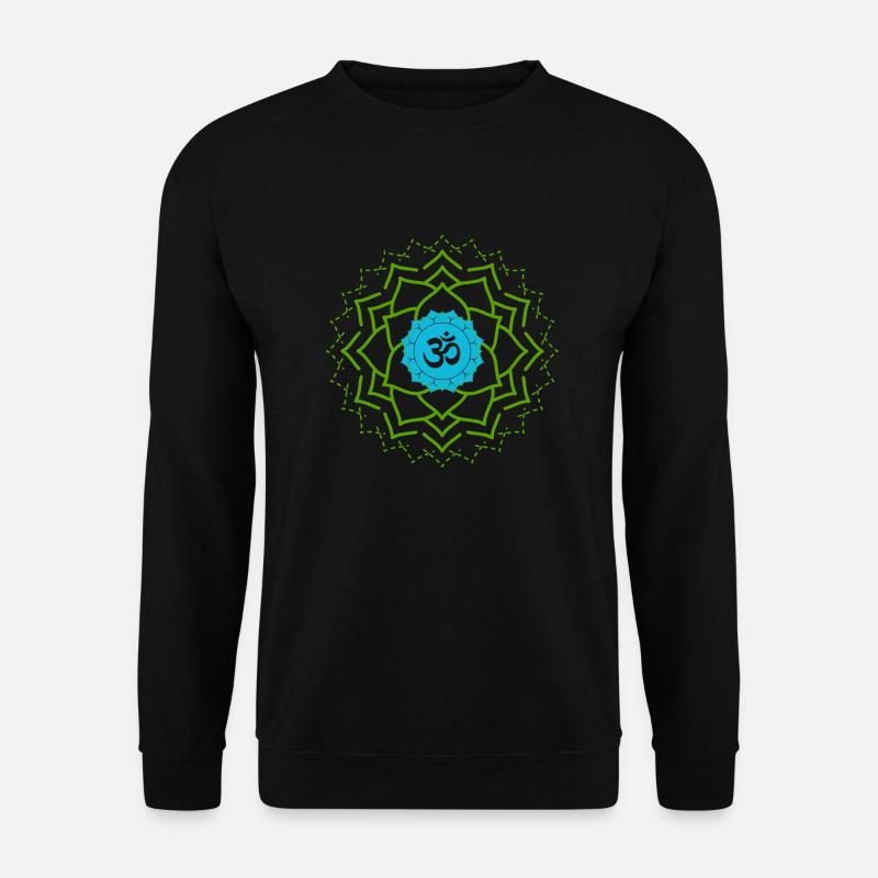 ohm zeichen grün blau yoga - Unisex Pullover - Schwarz
