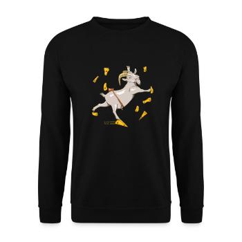 Ziegenfelsen klettern - Unisex Pullover - Schwarz - Vorne - Alina (178cm) & Michal (187cm)