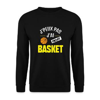 J’peux pas j’ai BASKET - Sweat-shirt Unisexe - noir - Devant - Alina (178cm) & Michal (187cm)