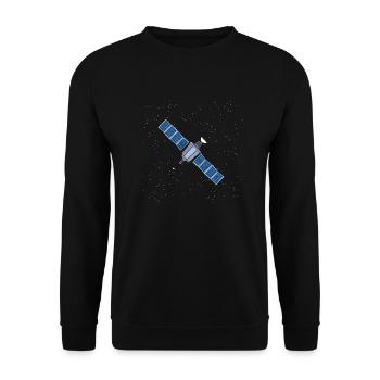 Floating Satellite - Unisex Sweatshirt - black - Front - Alina (178cm) & Michal (187cm)