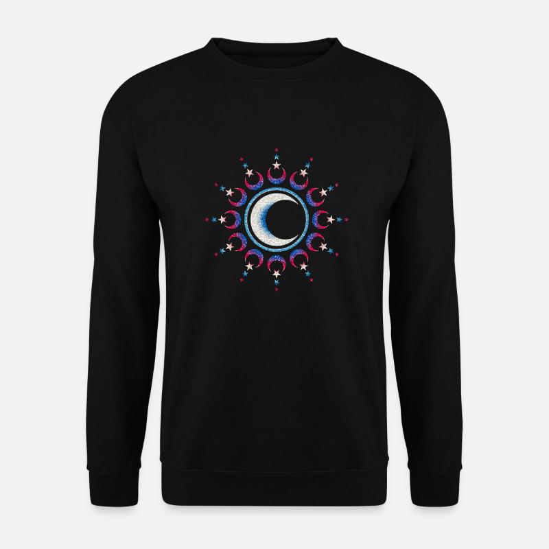 Sonne, Mond und Sterne, Mandala, Symbol, Kosmos - Unisex Pullover - Schwarz