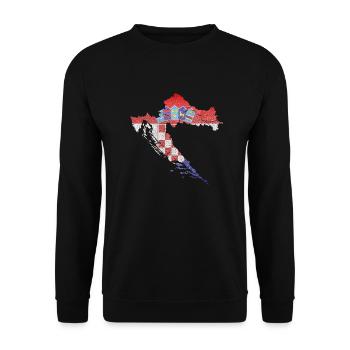 Croatie Croate Hrvatska Croatie Croates Croates Croates - Sweat-shirt Unisexe - noir - Devant - Alina (178cm) & Michal (187cm)
