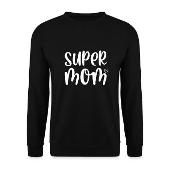 Super Mom - Unisex Pullover - Schwarz - Vorne - Alina (178cm) & Michal (187cm)