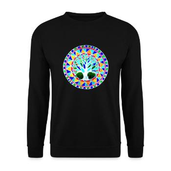 graphic tree pattern - Unisex Sweatshirt - black - Front - Alina (178cm) & Michal (187cm)