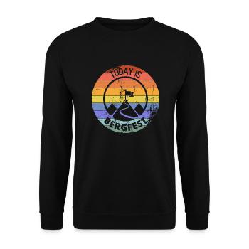 Today is Bergfest, finally Wednesday again - Unisex Sweatshirt - black - Front - Alina (178cm) & Michal (187cm)