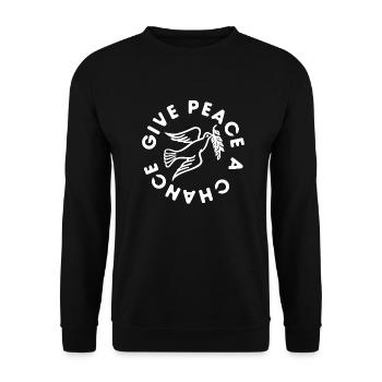Donnez une chance à la paix - Sweat-shirt Unisexe - noir - Devant - Alina (178cm) & Michal (187cm)