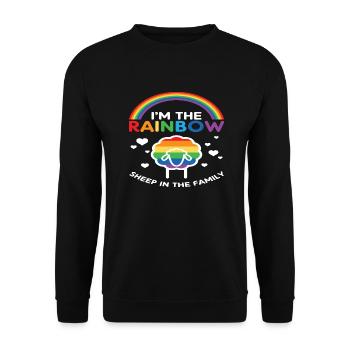I'm the Rainbow Sheep in the Family - Unisex Sweatshirt - black - Front - Alina (178cm) & Michal (187cm)