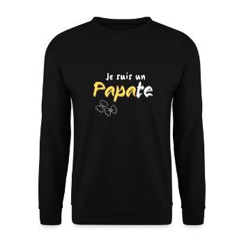 je suis un papate. Cadeau fête des pères - Sweat-shirt Unisexe - noir - Devant - Alina (178cm) & Michal (187cm)