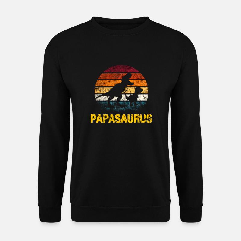 Papa Vater Papasaurus Retro vintage vatertag - Unisex Pullover - Schwarz