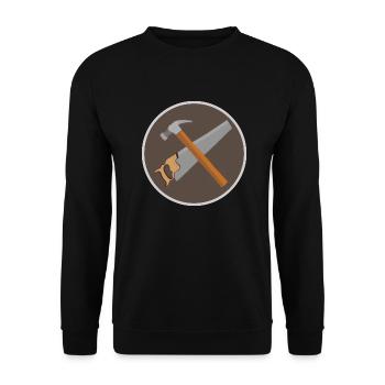Handwerker: Werkzeug - Hammer und Säge - Unisex Pullover - Schwarz - Vorne - Alina (178cm) & Michal (187cm)