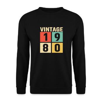 Millésime 1980 - Sweat-shirt Unisexe - noir - Devant - Alina (178cm) & Michal (187cm)