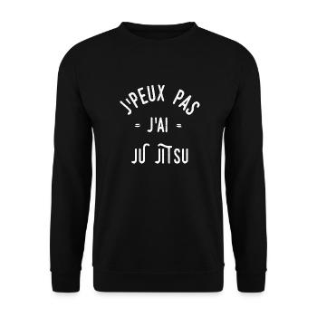 J’peux pas j’ai ju-jitsu - Sweat-shirt Unisexe - noir - Devant - Alina (178cm) & Michal (187cm)
