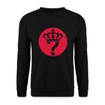 Fragezeichen Icon Krone - Unisex Pullover - Schwarz - Vorne - Alina (178cm) & Michal (187cm)